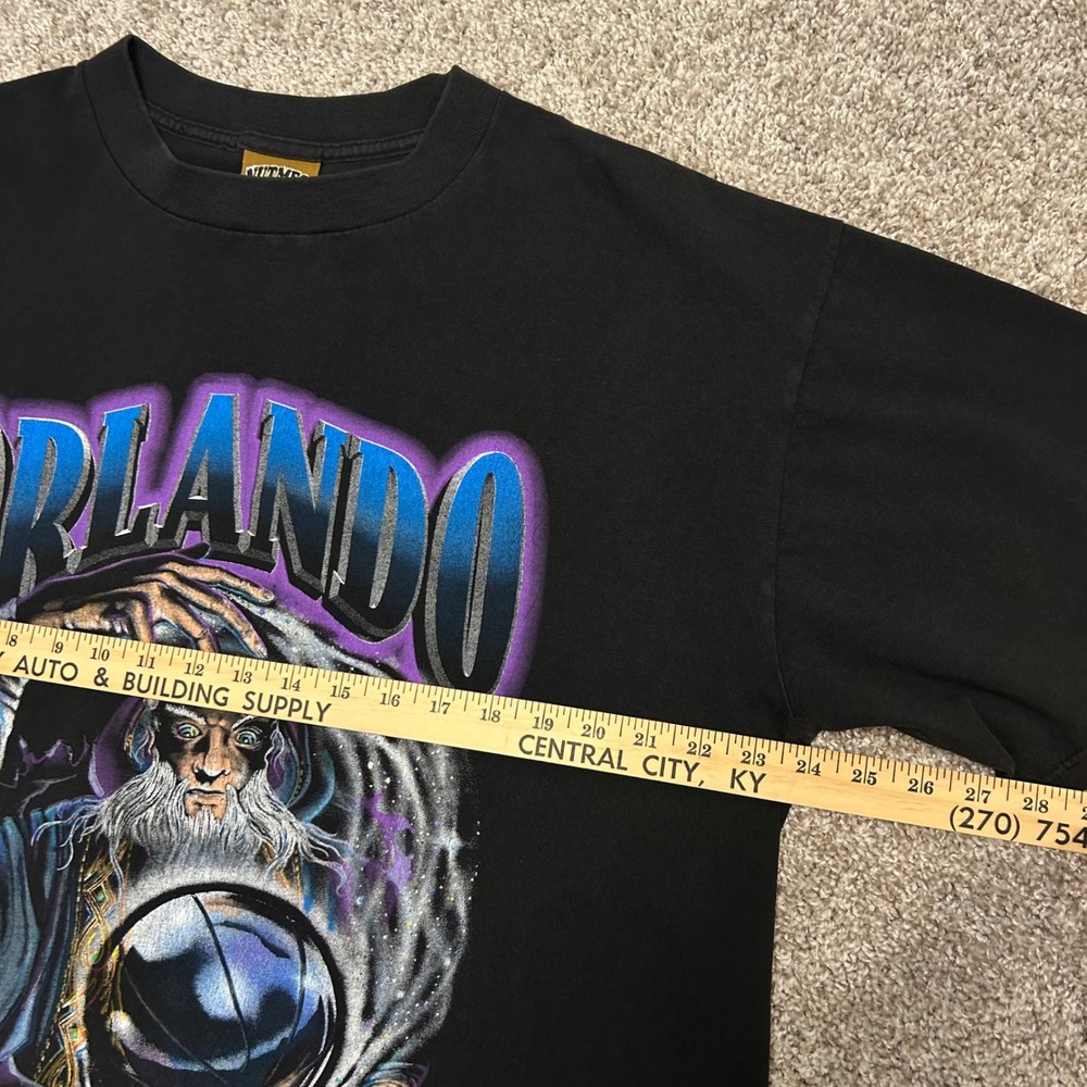 Vintage Orlando Magic Wizard Double Sided Tshirt Men Large Nutmeg Mills 1993 90s - Picture 4 of 11